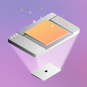 An isometric illustration showing a closed laptop with a diamond logo on the lid. Light is emanating out the top of the laptop, and floating above it is an illustrated Sketch window with sparkles around it and an orange polygon where the Canvas is.