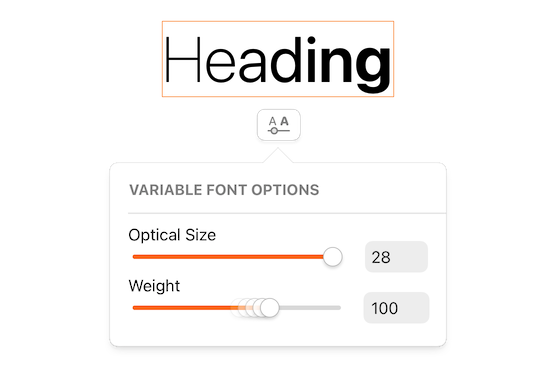Variable and OpenType font support